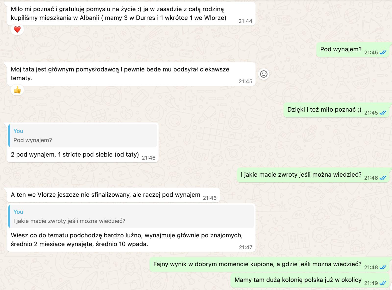Rozmowa z właścicielem nieruchomości w Durres